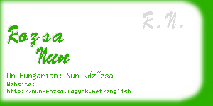 rozsa nun business card